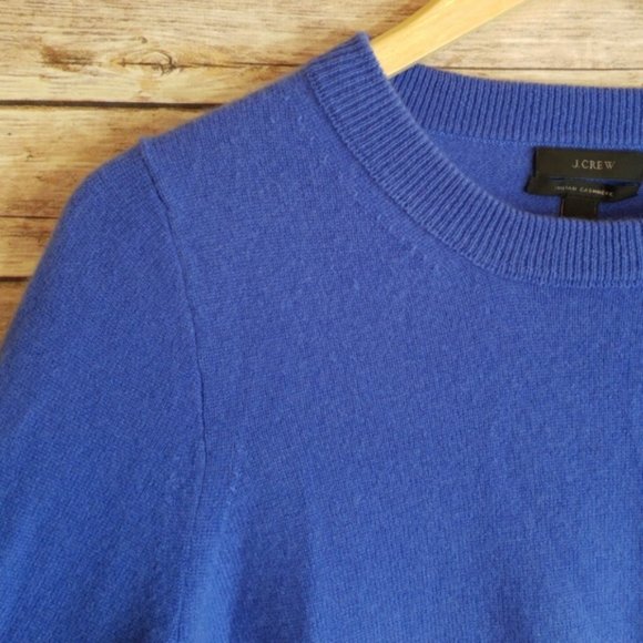 J.Crew Italian Cashmere Royal Blue Sweater - Picture 2 of 5